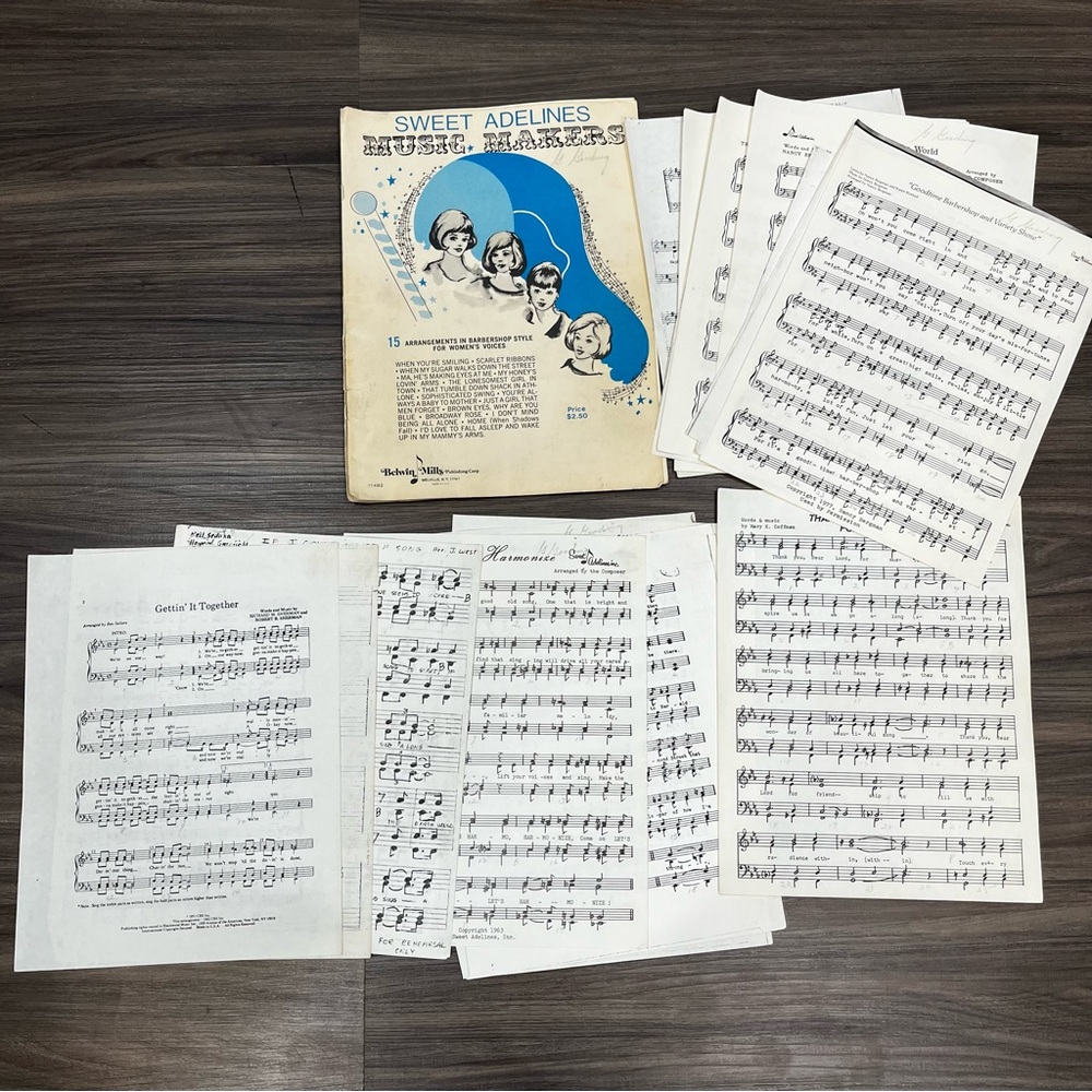 Vintage 1964 Sweet Adelines Music Makers Women’s Barbershop Book Plus Music